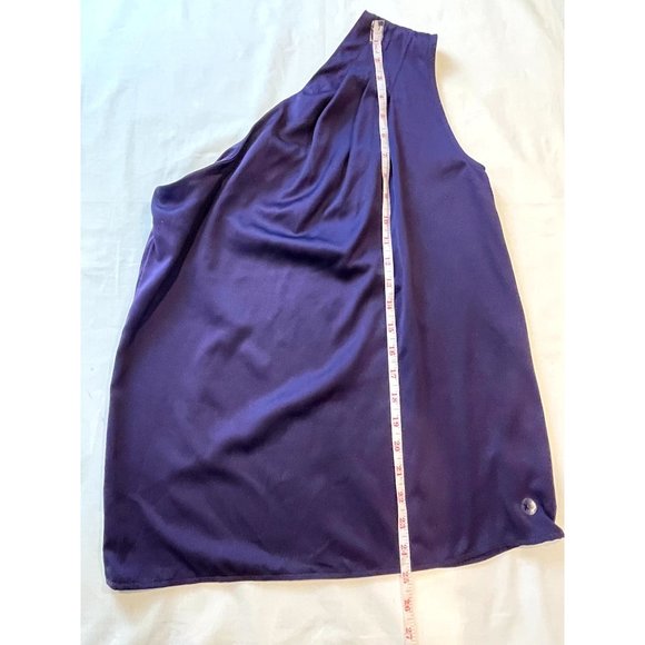 NWT The Limited Women One Shoulder Blouse Top Sleeveless Dark Purple Size XS - Picture 3 of 7